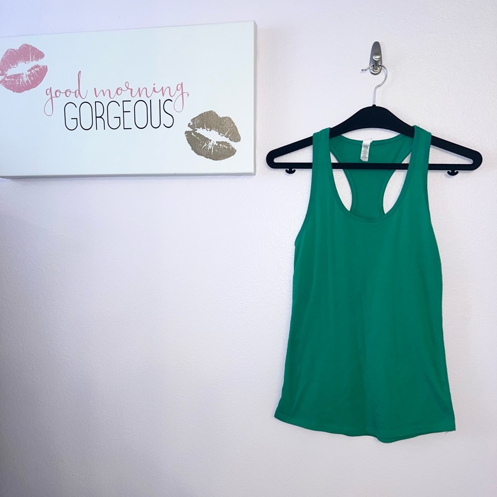 Clementine Green Razor Back Tank Top